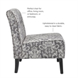 Riverbay Furniture 18.25'' Modern Fabric Floral Pattern Slipper Chair in Gray