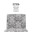 Riverbay Furniture 18.25'' Modern Fabric Floral Pattern Slipper Chair in Gray