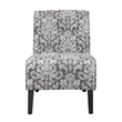 Riverbay Furniture 18.25'' Modern Fabric Floral Pattern Slipper Chair in Gray