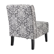 Riverbay Furniture 18.25'' Modern Fabric Floral Pattern Slipper Chair in Gray