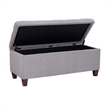 Riverbay Furniture Transitional Microfiber Shoe Storage Ottoman in Gray