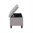 Riverbay Furniture Transitional Microfiber Shoe Storage Ottoman in Gray