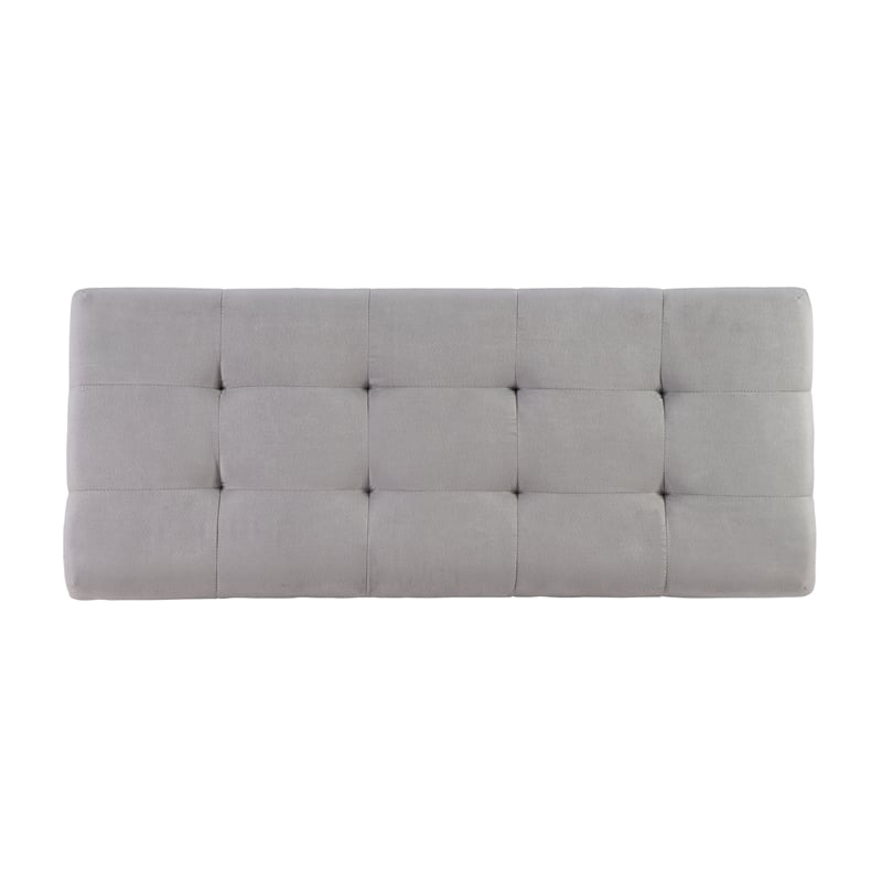Riverbay Furniture Transitional Microfiber Shoe Storage Ottoman in Gray