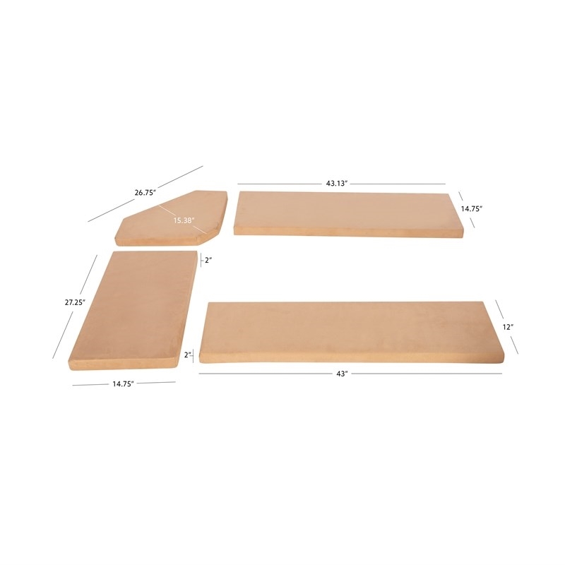 Riverbay Furniture 4-Piece Transitional Fabric Cushion Set in Beige