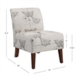 Riverbay Furniture 17.5'' Contemporary Fabric Animal Print Slipper Chair in Gray
