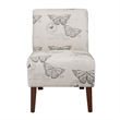 Riverbay Furniture 17.5'' Contemporary Fabric Animal Print Slipper Chair in Gray