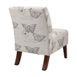 Riverbay Furniture 17.5'' Contemporary Fabric Animal Print Slipper Chair in Gray