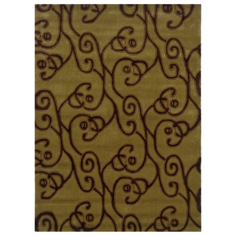 Riverbay Furniture 5' x 7' Hand Tufted Rug in Green