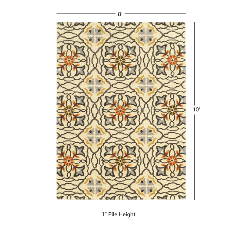 Riverbay Furniture 8' x 10' Hand Tufted Rug in Ivory
