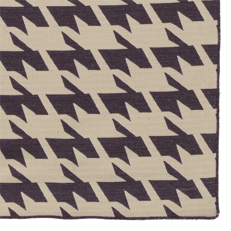Riverbay Furniture 5' x 8' Hand Woven Houndstooth Wool Rug in Purple