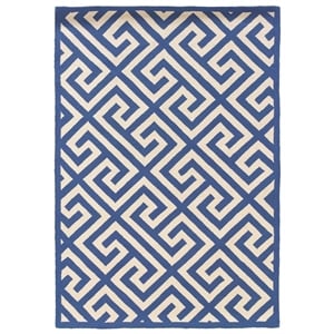 Riverbay Furniture 8' x 10' Hand Hooked Key Wool Rug in Navy
