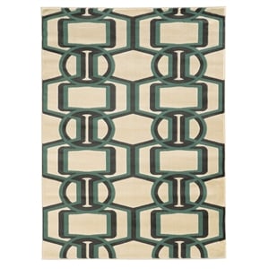 Riverbay Furniture 8' x 10' Bridle Rug in Gray and Turquoise