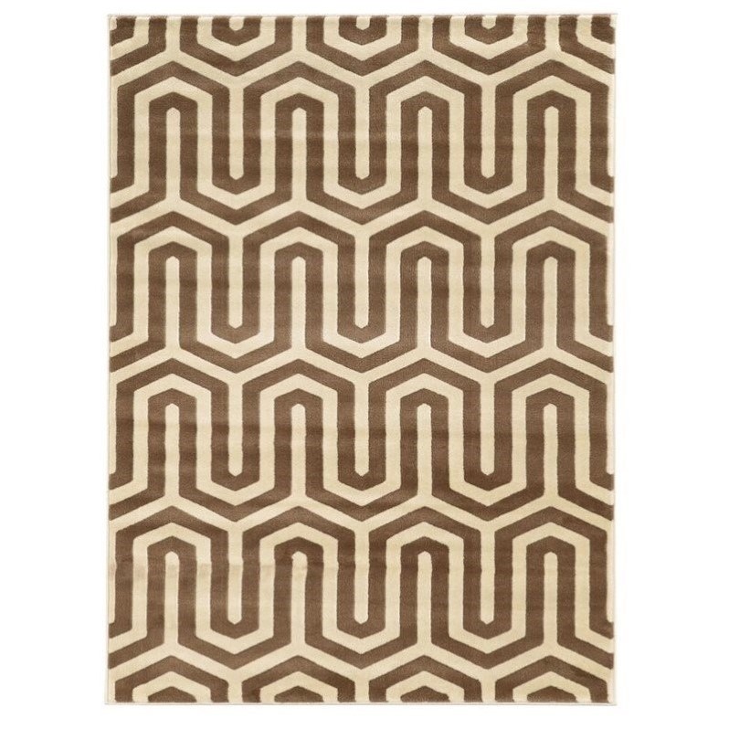Riverbay Furniture 8' x 10' Tangent Rug in Ivory and Beige