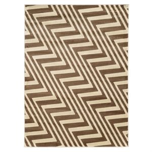 Riverbay Furniture 5'3&quot x 7' Zig Zag Rug in Ivory and Beige