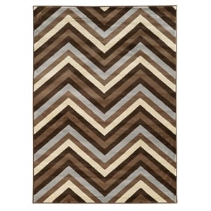 Riverbay Furniture 8' x 10' Chevron Rug in Chocolate and Beige