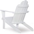 Riverbay Furniture Traditional Wood Outdoor Chair with Arm Rests in White