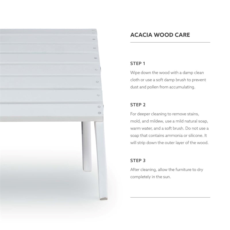 Riverbay Furniture Transitional Wood Outdoor Ottoman in White