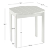 Riverbay Furniture Transitional Wood Outdoor Adirondack Side Table in White