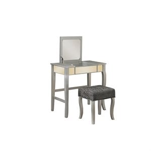Riverbay Furniture Bedroom Vanity Set in Silver