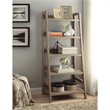 Riverbay Furniture 5 Open Shelves Wood Ladder Bookshelf Bookcase in Gray Wash