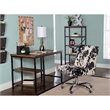 Riverbay Furniture Transitional Wood Desk with 2 Shelves in Brown Stained/Black