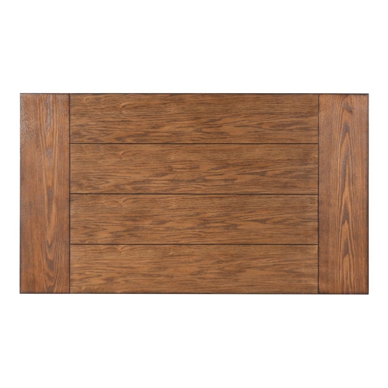 Riverbay Furniture Transitional Wood Desk with 2 Shelves in Brown Stained/Black