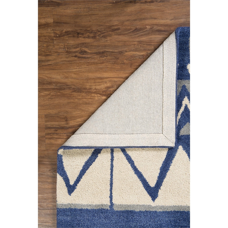 Riverbay Furniture 5' x 8' Hand Tufted Rug in Ivory and Blue