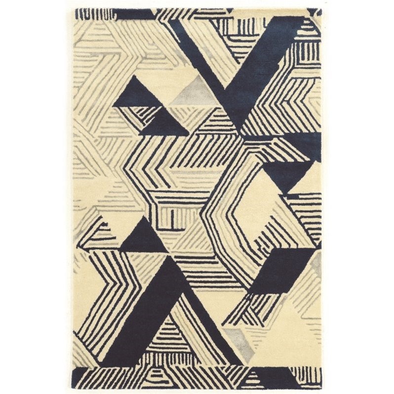 Riverbay Furniture 8' x 11' Hand Tufted Rug in Ivory and Navy
