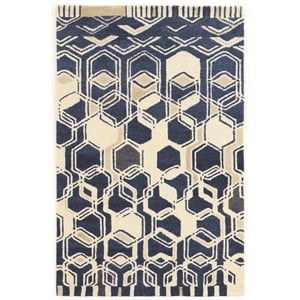 Riverbay Furniture 8' x 11' Hand Tufted Rug in Ivory and Navy