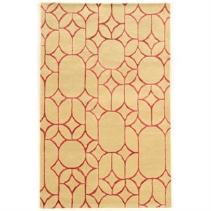 Riverbay Furniture 5' x 8' Hand Tufted Rug in Ivory and Coral