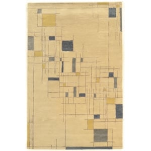 Riverbay Furniture 2' x 3' Hand Tufted Rug in Ivory and Blue