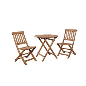 Riverbay Furniture 3 Piece Patio Bistro Set in Teak