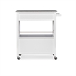 Riverbay Furniture Transitional Wood/Granite-Top Kitchen Cart in Bright White