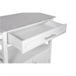 Riverbay Furniture Transitional Wood/Granite-Top Kitchen Cart in Bright White
