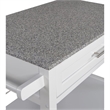 Riverbay Furniture Transitional Wood/Granite-Top Kitchen Cart in Bright White