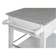 Riverbay Furniture Transitional Wood/Granite-Top Kitchen Cart in Bright White
