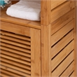 Riverbay Furniture Tall Bamboo Cabinet w/ 6-Shelf Tower & Door in Natural Brown