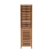 Riverbay Furniture Tall Bamboo Cabinet w/ 6-Shelf Tower & Door in Natural Brown