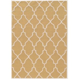 Riverbay Furniture 5' x 7' Geo Hand Tufted Rug in Yellow