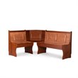 Riverbay Furniture Wood Brown 3Pc Patio Corner Table Booth Bench Dining Set