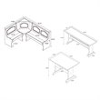 Riverbay Furniture Wood Brown 3Pc Patio Corner Table Booth Bench Dining Set