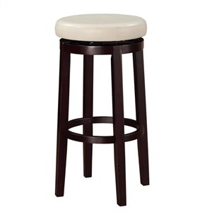Riverbay Furniture 29&quot Transitional Wood Swivel Bar Stool in White