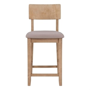 Riverbay Furniture 25.5&quot Transitional Wood Counter Stool in Grey Padded Seat