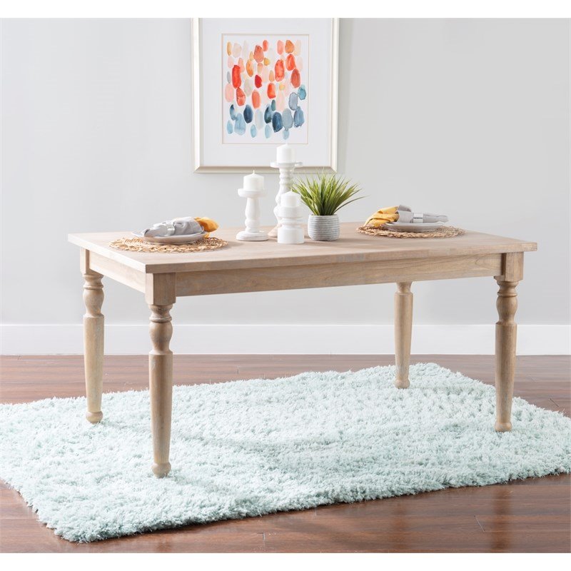 Riverbay Furniture Transitional Wood Dining Table in Light Natural Brown
