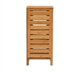 Riverbay Furniture Transitional Bamboo Cabinet with Door & 3 Shelves in Natural