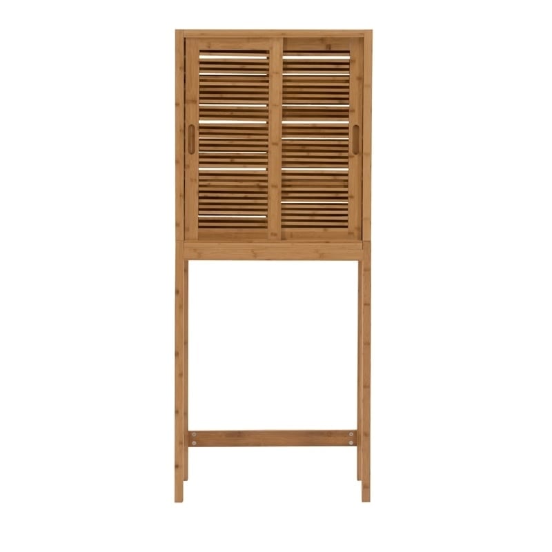 Riverbay Furniture Transitional Bamboo Spacesaver with Sliding Doors in Brown