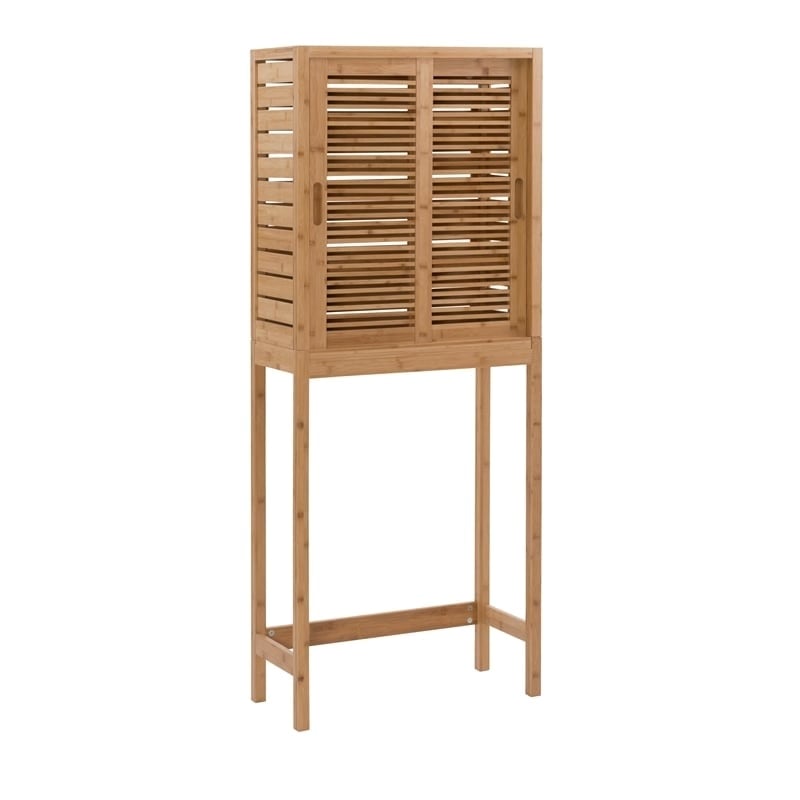 Riverbay Furniture Transitional Bamboo Spacesaver with Sliding Doors in Brown