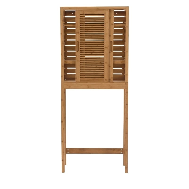 Riverbay Furniture Transitional Bamboo Spacesaver with Sliding Doors in Brown