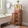 Riverbay Furniture Transitional Bamboo Tower with 5 Spacious Shelves in Brown