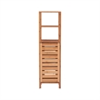 Riverbay Furniture Transitional Bamboo Tower with 5 Spacious Shelves in Brown